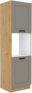 Komínová skříňka pro kuchyňskou troubu LUNA 60 DP-210 2F Hlína šedý/Artisan Oak