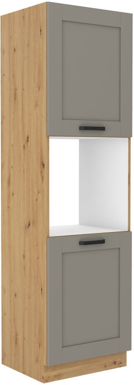 Komínová skříňka pro kuchyňskou troubu LUNA 60 DP-210 2F Hlína šedý/Artisan Oak