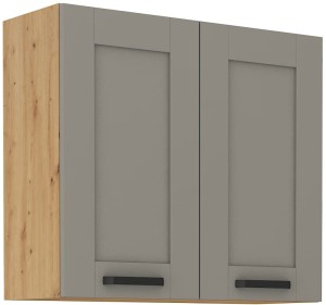 LUNA 80 G-72 2F Hlína šedý/Dub Artisan kuchyňská horní skříňka