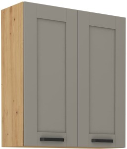 LUNA 80 G-90 2F Hlína šedý/Dub Artisan kuchyňská horní skříňka