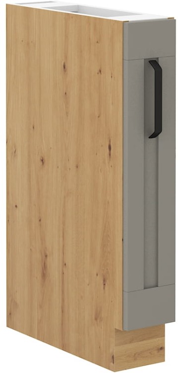 LUNA 15 D CARGO Hlína šedý/Dub Artisan kuchyňská stojanová skříňka