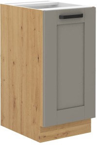 LUNA 40 D 1F BB hliněná šedá/dubová kuchyňská skříňka Artisan