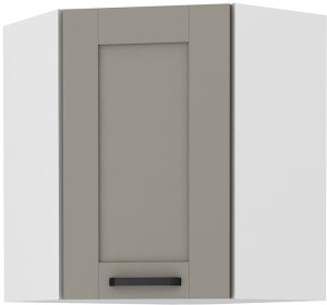 LUNA 58x58 GN-72 1F Hlína šedý/Bílý rohová kuchyňská horní skříňka