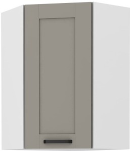 LUNA 58x58 GN-90 1F Hlína šedý/Bílý rohová kuchyňská horní skříňka