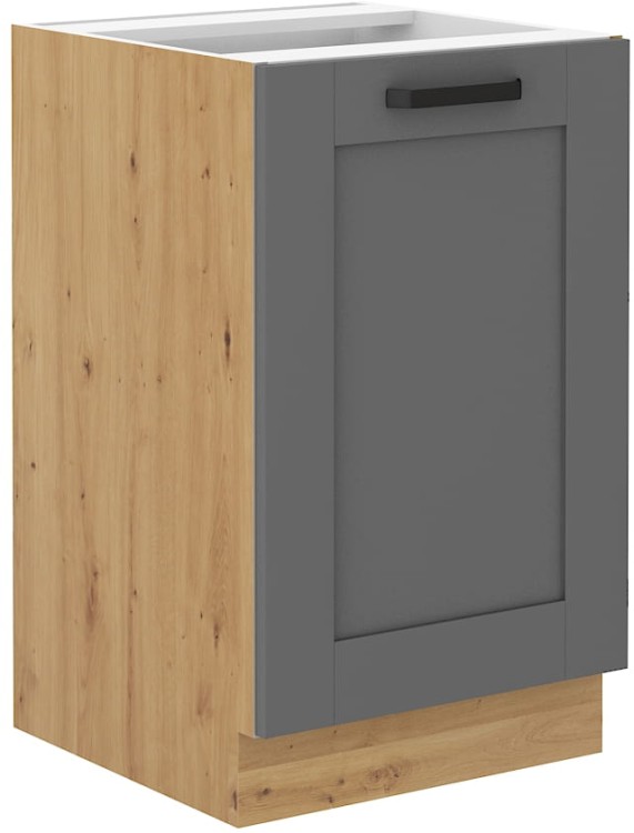 Kuchyňská skříňka pod linku LUNA 50 ZL 1F šedý/Dub Artisan