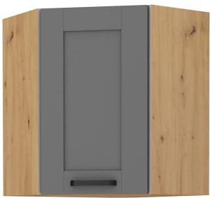LUNA 58x58 GN-72 1F šedý/Dub Artisan rohová kuchyňská horní skříňka