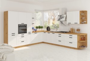 LUNA 60 D 1F BB šedý/Dub Stojící kuchyňská linka Artisan