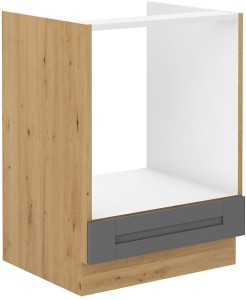 Podstavná skříňka pod sporák LUNA 60 D GAS šedý/Dub Artisan