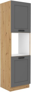 Komínová skříňka pro kuchyňskou troubu LUNA 60 DP-210 2F šedý/Dub Artisan