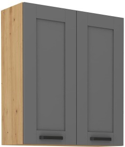 LUNA 80 G-90 2F kuchyňská horní skříňka šedý/Dub Artisan
