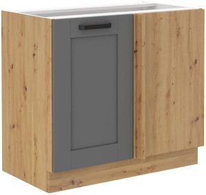 Rohová kuchyňská linka LUNA 105 ND 1F šedý/Dub Artisan