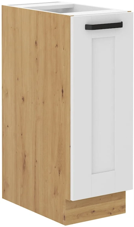LUNA 30 D CARGO Bílá/dubová kuchyňská skříňka Artisan