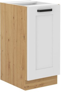 LUNA 40 D 1F BB Bílý/Dub Kuchyňská stojící skříňka Artisan