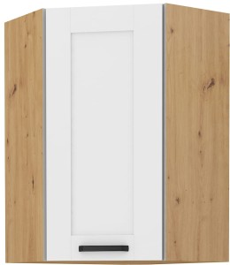 LUNA 58x58 GN-90 1F Bílá/dub Artisan rohová kuchyňská horní skříňka
