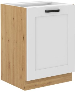LUNA 60 D 1F BB Bílá/dubová kuchyňská skříňka Artisan