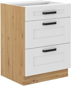 Lavice se 3 zásuvkami LUNA 60 D 3S bílá/dub Artisan