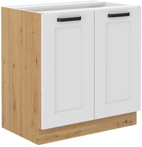 LUNA 80 D 2F BB Bílá/dubová kuchyňská skříňka Artisan