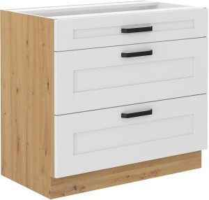 Lavice se 3 zásuvkami LUNA 80 D 3S bílá/dub Artisan