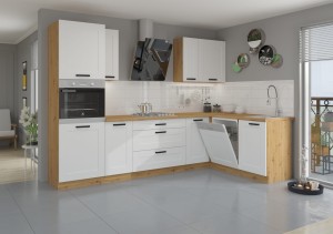 Lavice se 3 zásuvkami LUNA 80 D 3S bílá/dub Artisan