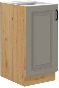 STILO 40 D 1F hliněná šedá/dubová kuchyňská skříňka Artisan