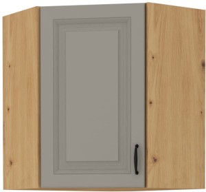 STILO 58x58 GN-72 1 F Hlína šedý/Dub Artisan rohová kuchyňská horní skříňka
