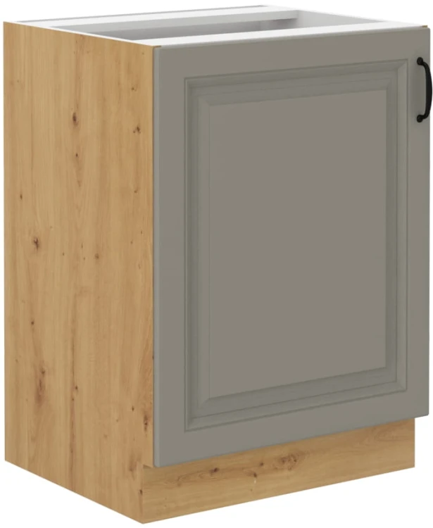 STILO 60 D 1F hliněná šedá/dubová kuchyňská skříňka Artisan
