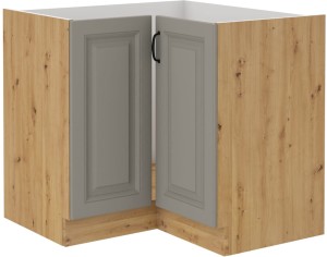 STILO 89x89 DN 1F Hlína šedý/Dub Artisan rohová kuchyňská skříňka
