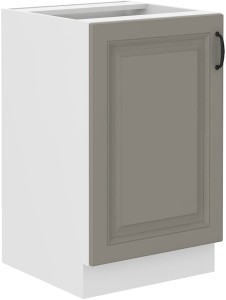 Skříňka do kuchyně pod dřez STILO 50 ZL 1F Hlína šedý/Bílý