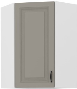 Rohová kuchyňská horní skříňka STILO 58x58 GN-90 1 F Hlína šedý/Bílý