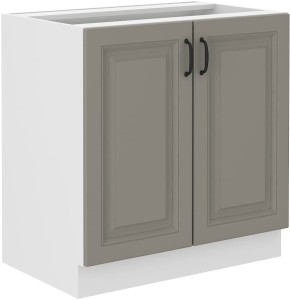 Stojící skříňka do kuchyně STILO 80 D 2D Hlína šedý/Bílý