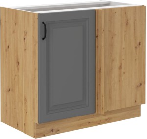 Rohová kuchyňská linka STILO 105 ND 1 F šedý/Dub Artisan