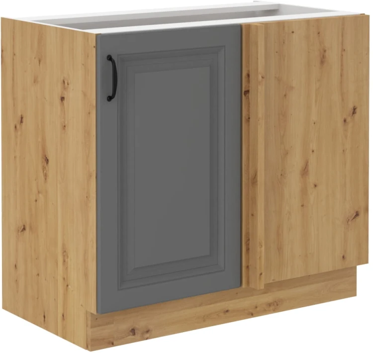 Rohová kuchyňská linka STILO 105 ND 1 F šedý/Dub Artisan