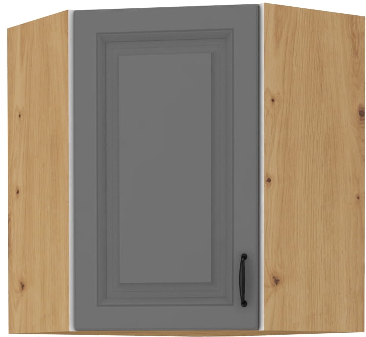 Horní skříňka do rohové kuchyně STILO 58x58 GN-72 1 F šedý/Dub Artisan