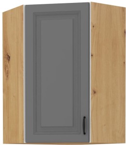 Horní skříňka do rohové kuchyně STILO 58x58 GN-90 1 F šedý/Dub Artisan