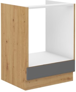 Skříňka pro kuchyňskou troubu STILO 60 D GAS šedý/Dub Artisan