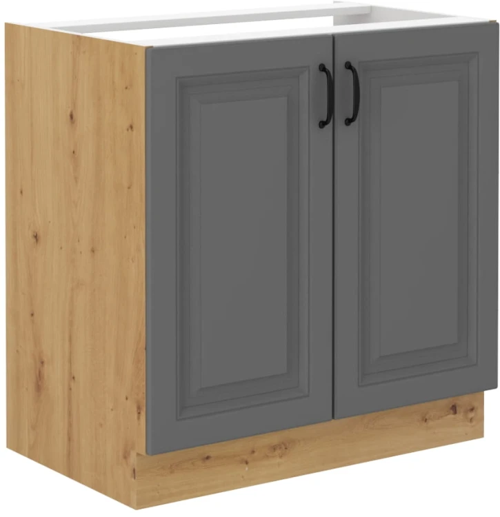 Kuchyňská skříňka pod linku STILO 80 ZL 2F šedý/Dub Artisan