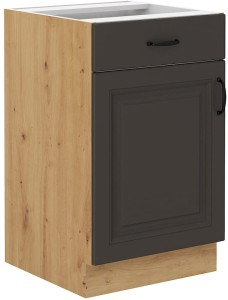 Stojící skříňka do kuchyně se zásuvkou STILO 50 D 1F 1 S Graphite/Artisan