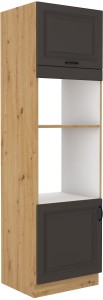 Komínová skříňka pro troubu a mikrovlnnou troubu STILO 60 DPM-210 2F Graphite/Artisan kuchyně
