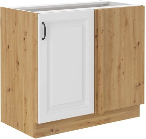 Rohová kuchyňská linka STILO 105 ND 1F bílá/dub Artisan