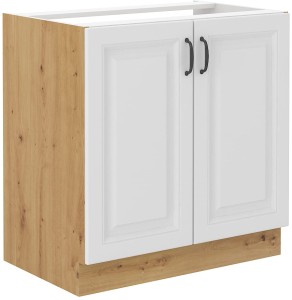 Kuchyňská skříňka pod linku STILO 80 ZL 2F Bílý/Dub Artisan