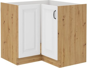 STILO 89x89 DN 1F Bílá/dubová rohová kuchyňská skříňka Artisan