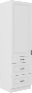 Komínová skříňka do kuchyně se zásuvkami STILO 60 DKS-210 3S 1F bílá/bílá