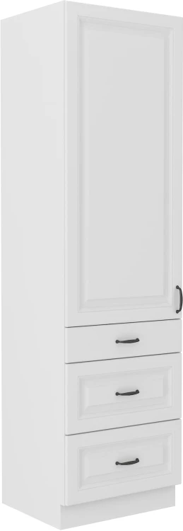 Komínová skříňka do kuchyně se zásuvkami STILO 60 DKS-210 3S 1F bílá/bílá