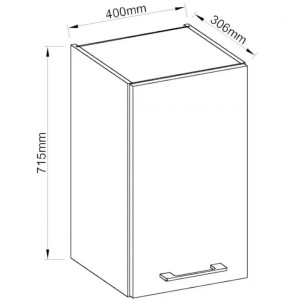 Horní skříňka do kuchyně VIGO 40 G-72 1F lesklá bílá/Lancelot