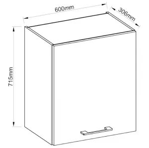 Horní skříňka do kuchyně VIGO 60 G-72 1F lesklá bílá/Lancelot