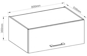 VIGO 80 NAGU-36 1F lesklá bílá/Lancelot horní závěsná skříňka