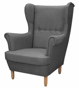 Křeslo Ušák s podnožkou Denver Grafitová