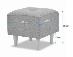 Křeslo Ušák s podnožkou Denver Grafitová