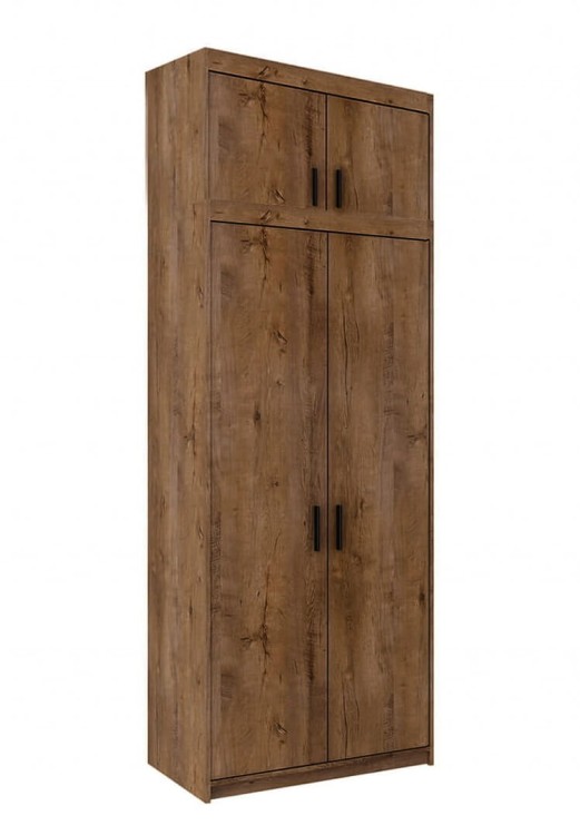Dvoudveřová šatní skříň s nástavcem Elena Dub Lefkas