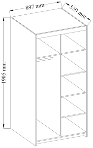 Dvoudveřová šatní skříň s nástavcem Elena Dub Lefkas